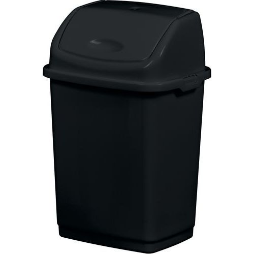 Poubelle Plastique Recyclé à Couvercle Basculant 5l Noir