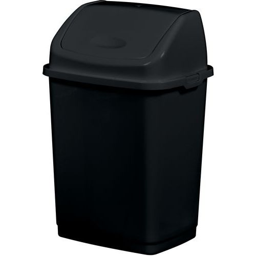 Poubelle Plastique Recyclé à Couvercle Basculant 10l Noir