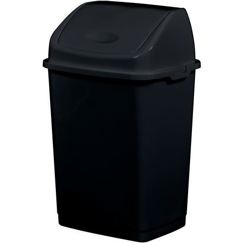 Poubelle Plastique Recyclé à Couvercle Basculant 18l Noir