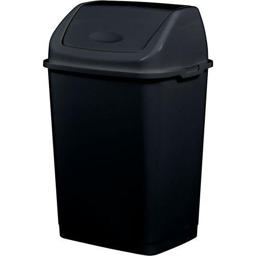 Poubelle Plastique Recyclé à Couvercle Basculant 35l Noir
