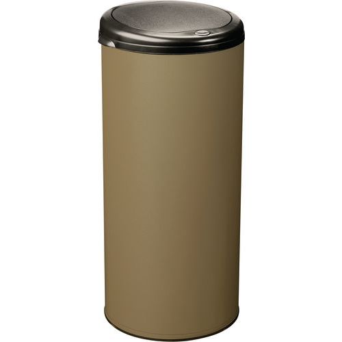 Poubelle à Ouverture Manuelle 45l Gris Olive