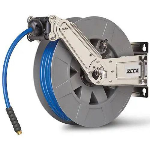 Zeca - Enrouleur à eau inox haute pression 200 bar - Tuyau 18m Ø 3/8" - Robuste et Fiable