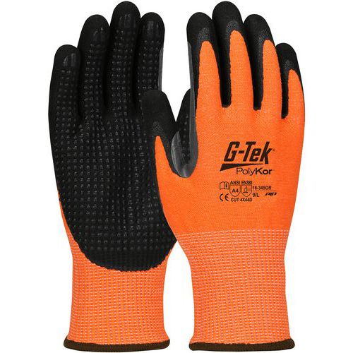 Gants anti-coupure nitrile microsurface picot - Taille 9 - Protection mécanique - Orange