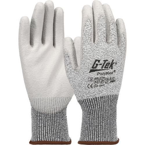 Gants anti-coupure classe C enduction polyuréthane - Taille 6 - Protection mécanique - Gris