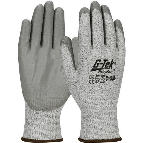 Gants anti-coupure classe D enduction polyuréthane - Taille 9 - Protection mécanique - Usage sec