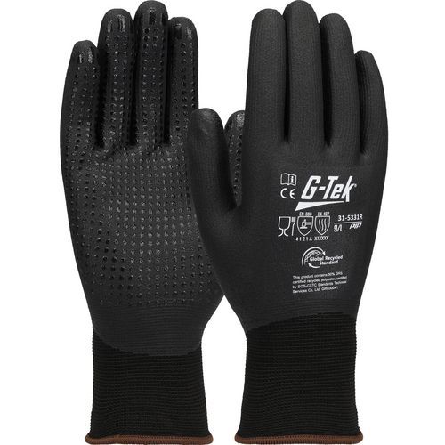 Gants anti-coupure A enduction mousse nitrile à picots - Taille 6 - Protection mécanique - Écran tactile - Noir