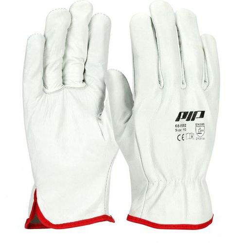 Gants en cuir de vachette - Blanc - Taille 9 - Confort et Protection