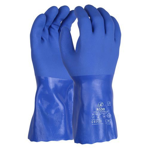 Gants De Manutention De Protections Chimiques Pvc - Bleu - Taille 11