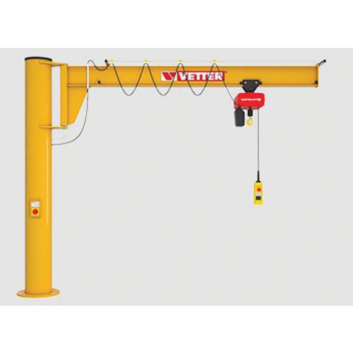 Vetter Krantechnik - Potence sur fût RPI - 500kg, 4m de portée - Levage industriel robuste