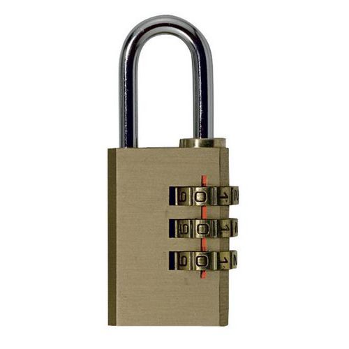 Sign - Cadenas à combinaison Laiton - Anse 0.5 mm - 3 molettes - Sécurité fiable