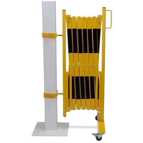 Crash Stop - Barrière Extensible Jaune et Noire - Hauteur 1048 mm - Sécurité Robuste