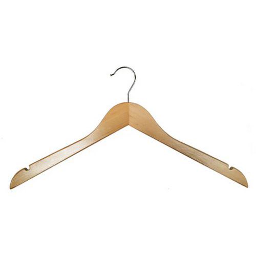 Unilux - Cintre Bois Hêtre - 44 cm - Robuste et Élégant - Idéal pour Vestes et Manteaux