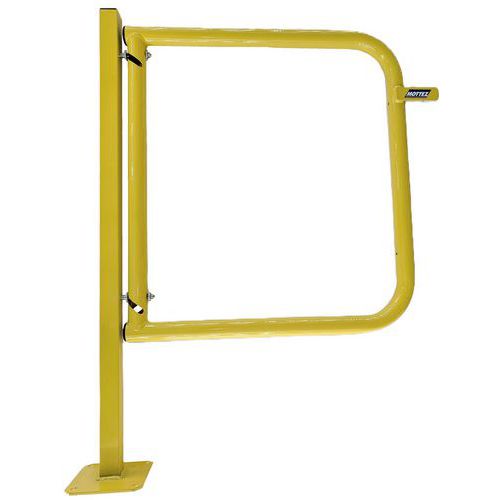 Mottez - Portillon de protection avec poteau - Acier Jaune - 101 cm hauteur - Fixation à visser - Intérieur
