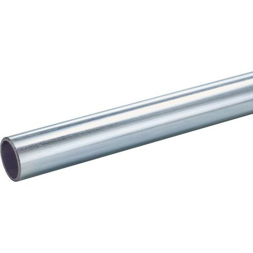 Mottez - Tube de protection temporaire en acier gris 2m Ø 27mm - Intérieur/Extérieur - Fixation à emboîter - 2.5kg