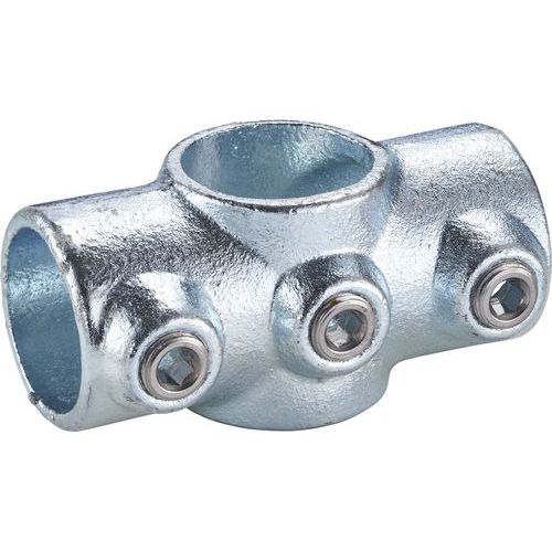Mottez - Connecteur d'assemblage en croix - Acier galvanisé 42mm - Intérieur/Extérieur - Raccord de barrière à visser
