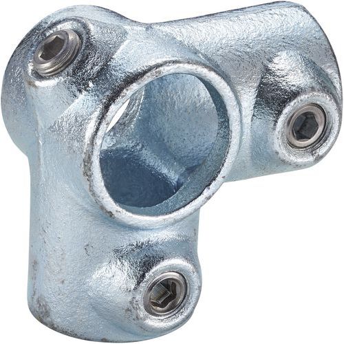 Mottez - Connecteur d'assemblage 4 directions - Diamètre 42mm - Acier Galvanisé - Raccord pour barrière intérieure/extérieure
