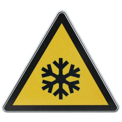 Manutan Expert - Panneau Danger Basse Température Gel Aluminium Triangle 120 mm - Signalétique Sécurité Rigide ISO 7010