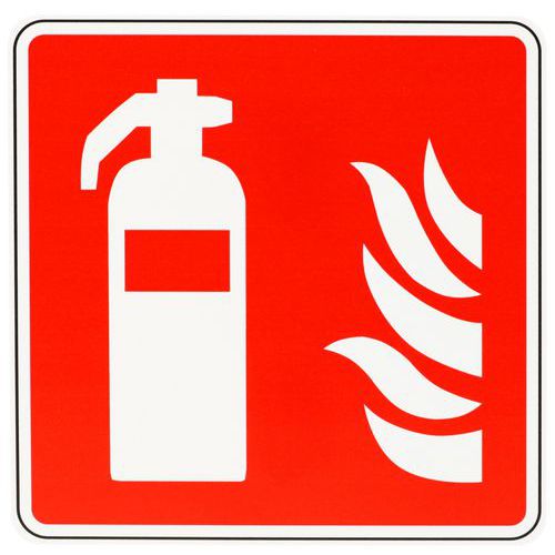 Brady - Panneau Extincteur Incendie Photoluminescent Rigide 200x200mm - Polypropylène - Norme ISO 7010