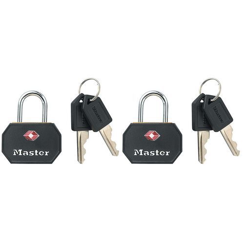 Lot de 4 - Cadenas Tsa 4681eurtblk - Master Lock