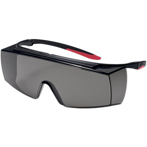 Uvex - Lunettes de protection Super OTG Infrarouge - Fumé - Polycarbonate - Rouge/noir