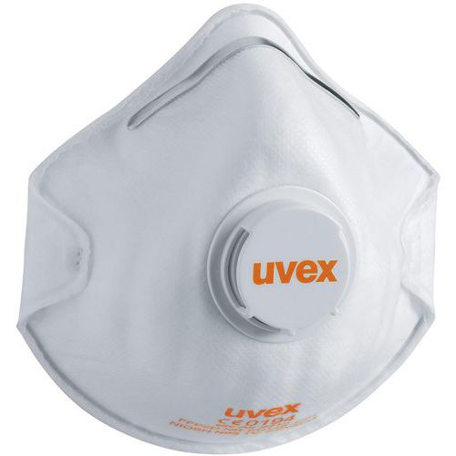Uvex - Masque FFP2 Silv-Air Classic 2210 - Boîte de 15 - Avec soupape - Protection Respiratoire Confortable