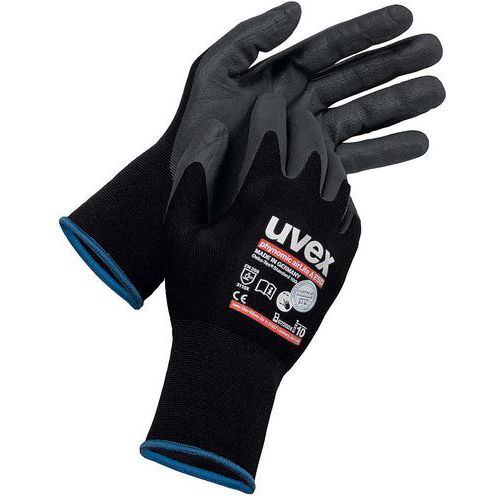 Uvex - Gants Phynomic Air Lite A ESD - Taille 7 - Protection Mécanique & Écran Tactile - Usage Alimentaire - Noir