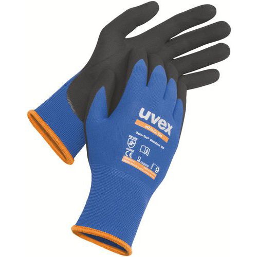 Uvex - Gants de protection Athletic Lite - Taille 12 - Paume enduite nitrile - Alimentaire - Lot de 10