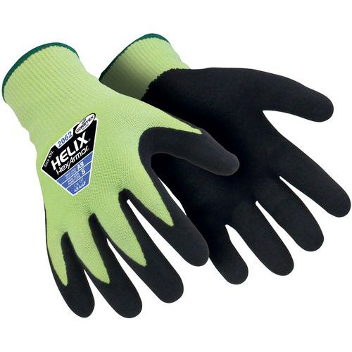 Hexarmor - Gants de protection anti coupures Helix 2062 - Taille 9 - Nitrile - Polyéthylène haute densité - Noir/jaune