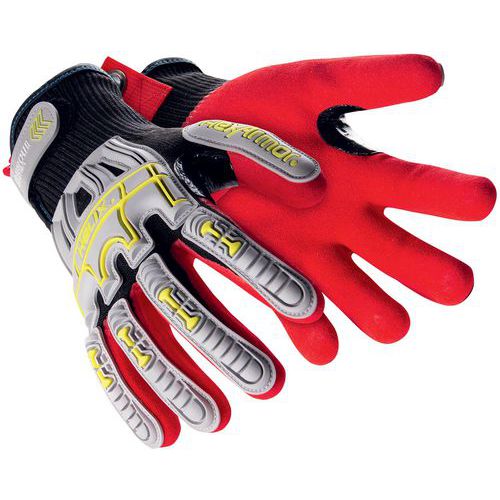 Hexarmor - Gants de protection anti coupures Helix 3007 - Taille 11 - Nitrile Rouge/Gris