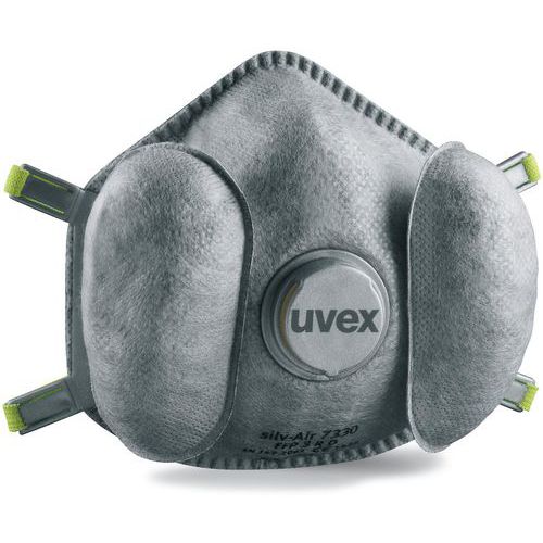 Uvex - Masque de protection Silv-Air Exxcel 7330 FFP3 - Gris - Avec soupape - Norme EN 149