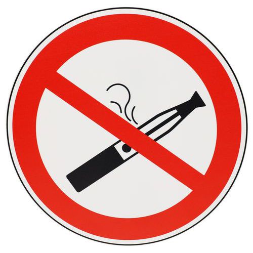 Manutan Expert - Panneau Interdiction de Vapoter - PVC Rigide Rond Ø 200mm - Signalétique Sécurité