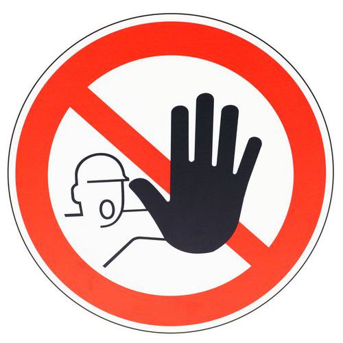 Manutan Expert - Panneau Interdiction d'Accès PVC Rigide Rond 20cm - Signalétique Sécurité
