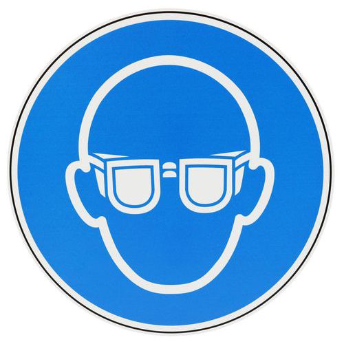 Manutan Expert - Panneau Obligation Lunettes de Protection - PVC Rigide Ø 100 mm - Norme ISO 7010