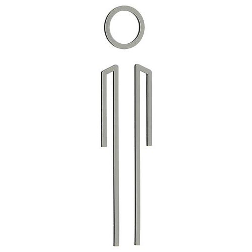 Plaque de porte Homme Acrylique Argent Adhésive 120mm - Signalisation Élégante et Durable