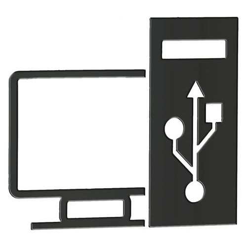 Plaque de porte Acrylique Noir - Local Informatique - 120mm - Adhésif