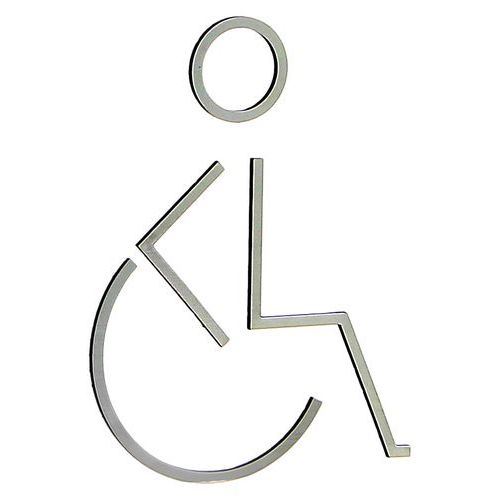 Plaque de porte PMR Acrylique Argent Adhésive - Signalisation Éclairée et Durable