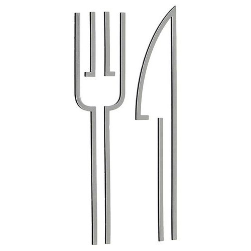 Plaque de porte Restaurant Acrylique Argent 120mm Adhésive Signalisation