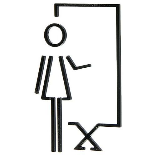 Pictogramme Salle de Réunion Acrylique Noir Satiné 120mm Adhésif - Signalisation Moderne