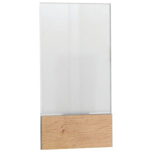Support signalisation Woody A5 Chêne Plexiglas - Panneau Rectangle Intérieur 210x149mm