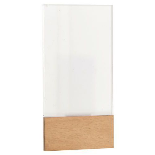 Support signalisation intérieur Woody A5 Hêtre Plexiglas - Format vertical 210x149mm - Idéal pour bureaux et commerces