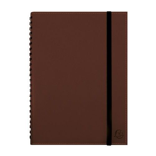 Exacompta - Carnet de projet Volga marron A5 - 144 pages lignées spirale - Idéal pour l'organisation