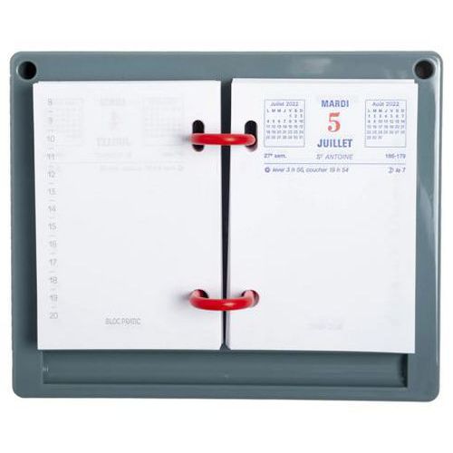 Exacompta - Socle pour Bloc Plastique Gris - 14,5x20 cm - Télétravail