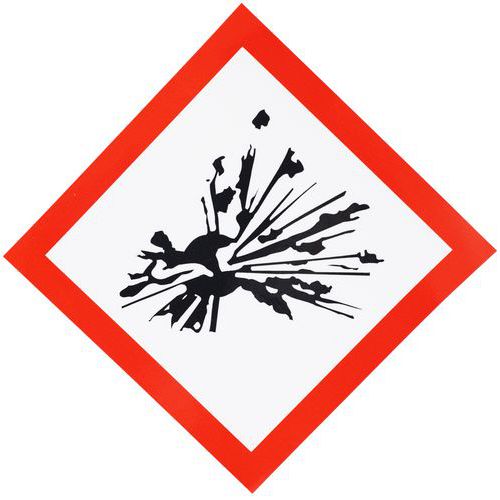 Manutan Expert - Panneau CLP Risque Explosion Adhésif Polyester 120x120 mm Norme ISO 7010