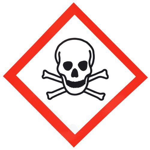 Manutan Expert - Panneau CLP Toxique Adhésif - 120x120 mm - Signalétique Sécurité Polyester