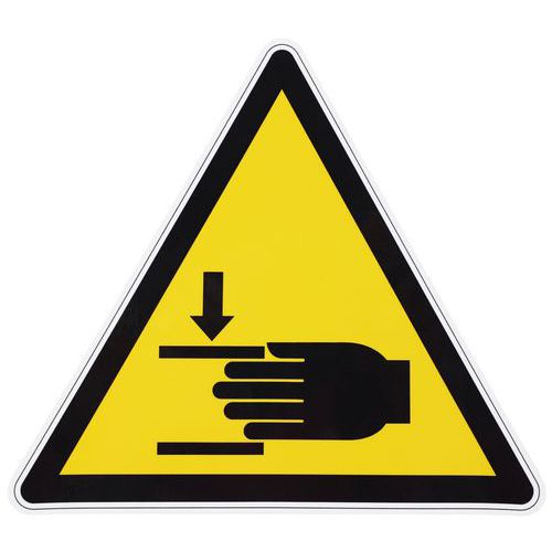 Manutan Expert - Panneau Danger Risque d'Écrasement Adhésif Triangle 20 cm Norme ISO 7010