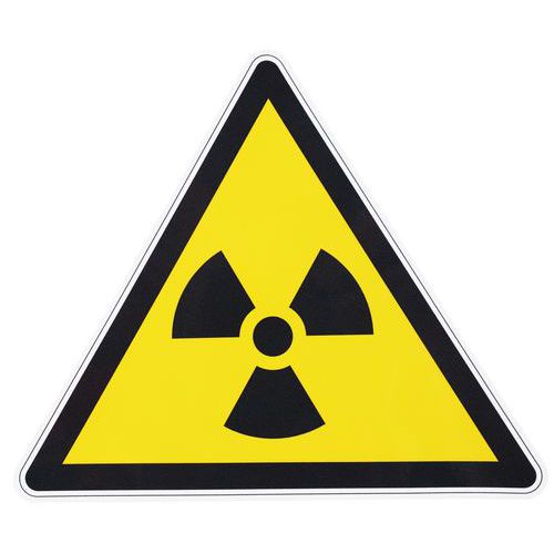 Manutan Expert - Panneau Danger Matières Radioactives Adhésif Triangle 20cm ISO 7010