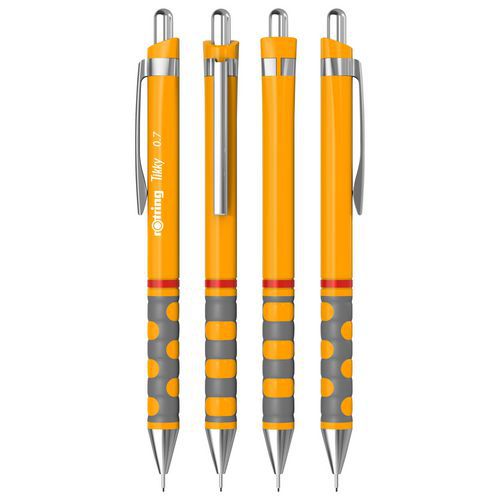 Rotring - Porte-mines Tikky Collection - 0,7 mm HB - Corps Orange - Gomme Intégrée