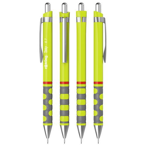 Rotring - Porte-mines Tikky 0,7 mm Vert Clair HB - Gomme Intégrée - Idéal Étudiant