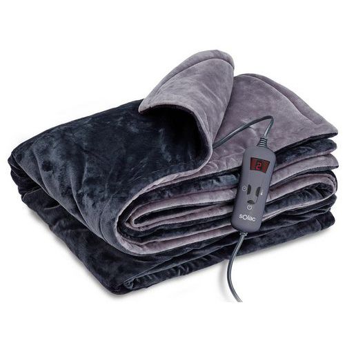 Couverture chauffante infrarouge 180 x 140 cm Gris - 180W - 2 ans garantie - Confort et chaleur douce