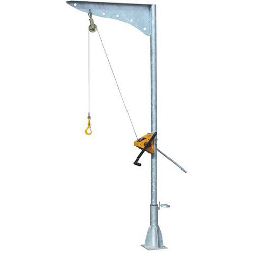 Huchez - Potence légère galvanisée 150kg - Portée 0,80m Hauteur 2,30m - Rotation 270° - Appareil de levage robuste